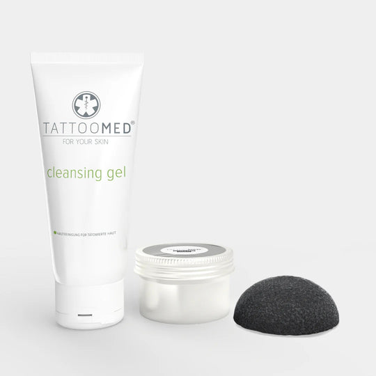 TattooMed Cleansing Gel bundel met spons en potje – complete set voor milde tattoo reiniging en nazorg