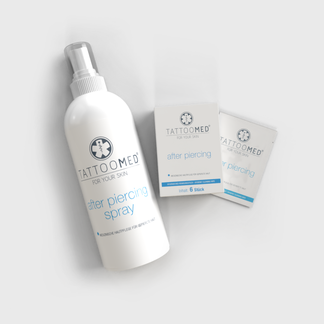 TattooMed  100% Vegan Piercing nazorg. Piercing spray 75ml met piercing wipe