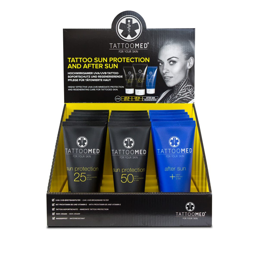 Display gevuld met Suncare TattooMed
