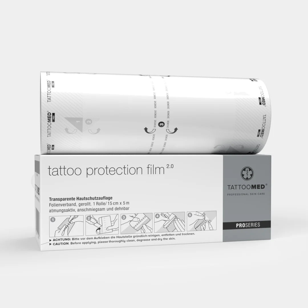 TattooMed Tattoo Protection Film 2.0 rol 15cm x 5m – transparante second skin folie voor tattoo nazorg